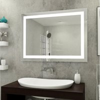 Miroir rectangulaire LED de salle de bains, éclairage mural Anti-buée avec variateur tactile à mémoire de forme, 1 pièce