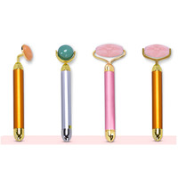 Best-seller - Masseur facial de haute qualité - Rouleau de massage facial vibrant électrique en quartz rose - Pierre de jade