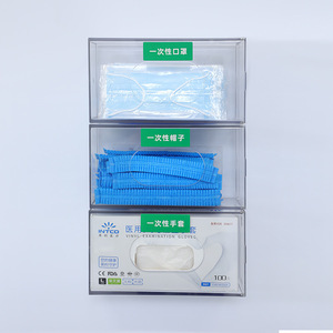 Caja de Almacenamiento de Guantes Desechables para Mascarillas, Gorros, Cubre Zapatos y Toallitas Húmedas, Solución Transparente para Montar en la Pared para Hospitales, Gestión 6S - Product Image 1