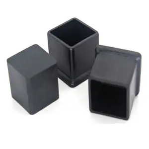 Embouts en plastique souple PP PE PVC personnalisés 20 à 100mm, embouts carrés en plastique noir