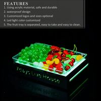 Restaurant Hotel Hochzeits feier Bar Lounge Nachtclub LED Leuchtendes Obst Gemüse Acryl Obst teller Service Tablett