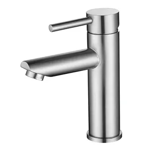 Benutzer definiertes Logo Luxus gebürstet Nickel Wasserhahn Warm-und Kaltwasser mischer Bad Waschbecken Wasserhähne für Home Hotel
