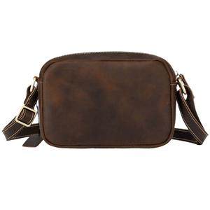 Bolso Bandolera de Cuero Genuino Crazy Horse para Hombre, Bolso de Hombro de Cuero Genuino, Estilo Retro, Duradero - Product Image 5