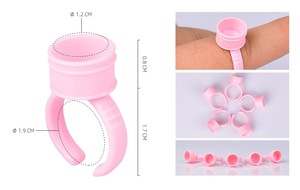 ถ้วยกาวต่อขนตาสีชมพู 100 ชิ้น สำหรับไมโครเบลดดิ้ง  พร้อมวงแหวนสำหรับใส่สี  สำหรับอุปกรณ์แต่งหน้าถาวร (รับผลิตแบรนด์ส่วนตัว) - Product Image 3
