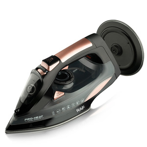 Fer à vapeur électrique RAF 2400W avec semelle en céramique, fonction vapeur puissante, pulvérisation d'eau, thermostat intégré, vapeur verticale - Product Image 1