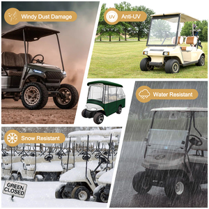Abri de conduite pour voiturette de golf pour 4 personnes, imperméable, logo personnalisé, abri de pluie pour voiturette de golf robuste avec fenêtres en PVC - Product Image 6