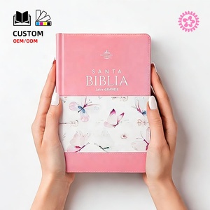 <span class=keywords><strong>Biblia</strong></span> Reina Valera 1960 Personalizada con Cubierta <span class=keywords><strong>de</strong></span> Cuero Rosa <span class=keywords><strong>para</strong></span> Mujer, Impresión con Estampado en Lámina Dorada, Servicio <span class=keywords><strong>de</strong></span> Encuadernación Cosida - Product Image 1