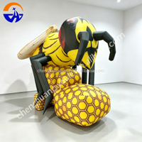 Nouvelle Abeille Gonflable Géante 2026 avec Lumières LED, Modèle Nid d'Abeille Personnalisé en Tissu Oxford, Accessoire Thème Insecte pour Décoration d'Événements