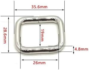Pcs Mm <b>Thick</b> Zinc Alloy Mm Square <b>Rings</b> Metal Square Clasps For Luggage Bags And Fashion Accessories MBP Antique Brass - Product Image 2