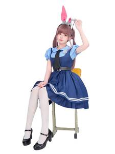 Costume de lapin pour filles, déguisement d'animal pour Halloween, uniforme de carrière, cosplay, performance scénique, fête de carnaval, ensemble de tenue de fête - Product Image 4