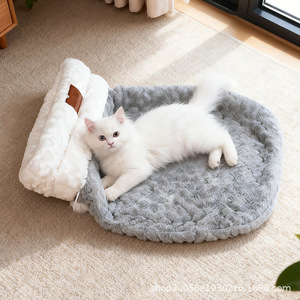 Niche pour chat chaude, nid pour chat, sac de couchage pour chaton fermé pour l'hiver, chaleur et sécurité, fournitures pour animaux de compagnie pour l'hiver - Product Image 2