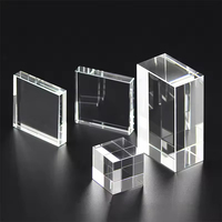 Bloc de verre transparent en cristal K9 trempé scintillant, vierge, pour gravure, vente en gros