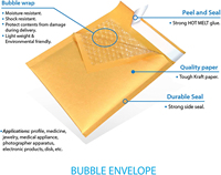 Enveloppes rembourrées en papier kraft recyclable neuves, sacs d'expédition protecteurs biodégradables