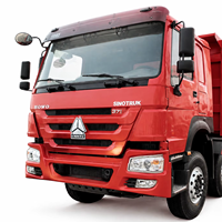 Truk HOWO 371 Merah Euro 2 Diesel 6x4 Baru dengan Mesin Weichai Setir Kiri