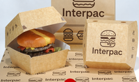 Boîte à hamburger haut de gamme en papier kraft, jetable, épaissie, sans pliage, pour emporter, emballage alimentaire pour restaurant