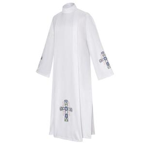 Ecowalson Retro Sacerdotes medievales Cosplay túnica blanca monjes capa disfraz fantasía Halloween carnaval fiesta fantasía traje - Product Image 2