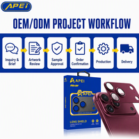 Protecteur d'objectif de caméra HD APEI AR+AF avec dureté diamantée, bouclier d'objectif de caméra arrière pour smartphone 18 17 Pro Max, vente en gros