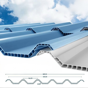 Tuiles romaines doubles en <span class=keywords><strong>PVC</strong></span> alvéolaire traditionnelles, revêtues ASA, insonorisées, ignifuges, en UPVC, économiques pour hôtels/ateliers/entrepôts/toitures - Product Image 5