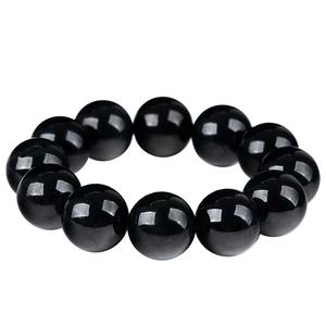 หยกธรรมชาติทรงกลม สร้อยข้อมือหยกดำ UNISEX ทันสมัยมีสไตล์ ของขวัญพร้อมใบรับรองการประเมินราคา C272 - Product Image 1