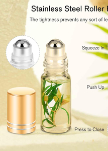 Botella de Vidrio Transparente de 3 ml, 6 ml, 10 ml, 12 ml para Perfume Attar, Aceite de Oud, con Rodillo Octagonal y Varilla de Vidrio y Plástico - Product Image 4