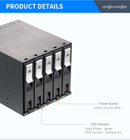 Unestech - Carcasa Externa para Disco Duro de 5 Bahías, Intercambiable en Caliente, SATA de 3.5 Pulgadas, Sin RAID