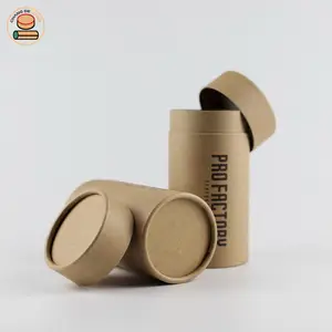 Custom Printed And Various Size Creative Cylinder Kraft Paper Tube Packaging For Food Powder Packaging