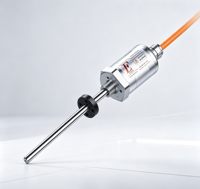 Non-linéarité < ±0,02% F.S. (plus ou moins 50 mm), Transducteur avec câble à sortie directe ou connecteur aviation (6 broches/7 broches/8 broches).