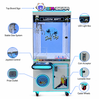 Máquina de garras plegable con diseño compacto para envío, máquina expendedora comercial de premios y juegos de grúa para parques de atracciones, centros comerciales y clubes
