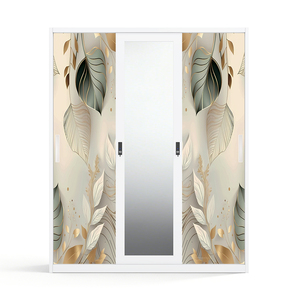 Armario de Acero Impreso con Puertas Correderas y Espejo de 1500 mm para Dormitorio - Product Image 2