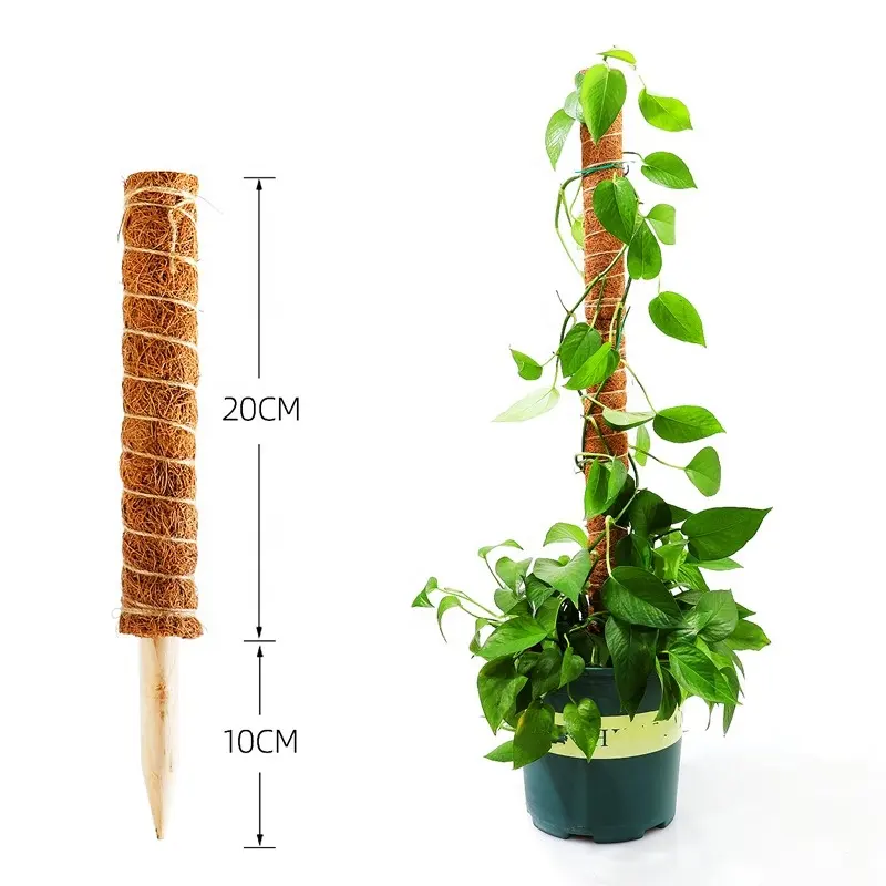 2-pack Garden Plant Support Stackable Climbing Thicken Coco Totem Stick Moss Pole Moss Stick