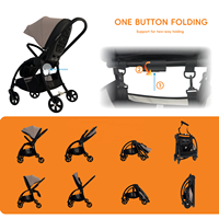 Poussette bébé pliable compacte premium 4 en 1 en aluminium réversible légère pour bébés de 0 à 3 ans, poussette bébé portable