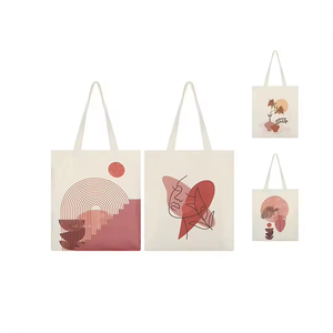 Biểu Tượng Tùy Chỉnh Tối Giản Thẩm Mỹ Mua Sắm Trường Cửa Hàng Tạp Hóa Boho Cotton Zip Tote Túi Vải Cao Cấp - Product Image 1