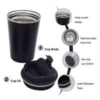 Gobelet isotherme classique en acier inoxydable à double paroi de 17 oz avec couvercle rabattable à 360°, logo personnalisé, performance thermique de 6 à 12 heures