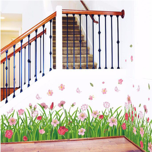 Adesivi <span class=keywords><strong>murali</strong></span> decorativi autoadesivi con erba verde e motivi <span class=keywords><strong>floreali</strong></span> - Product Image 4