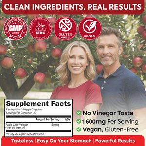 OEM Biologische Veganistische Appelazijn <span class=keywords><strong>Capsules</strong></span> met Moeder – Ondersteuning van de Immuniteit, Spijsvertering & Gewichtsbeheersing voor Volwassenen - Product Image 2
