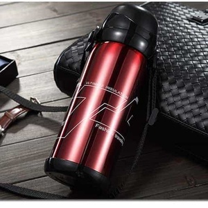 Outdoor Double-lid Vacuum Insulated Stainless Steel <b>Large</b>-capacity Sports Travel Water Bottle Portable Strap 6-12hr Thermal - Product Image 3