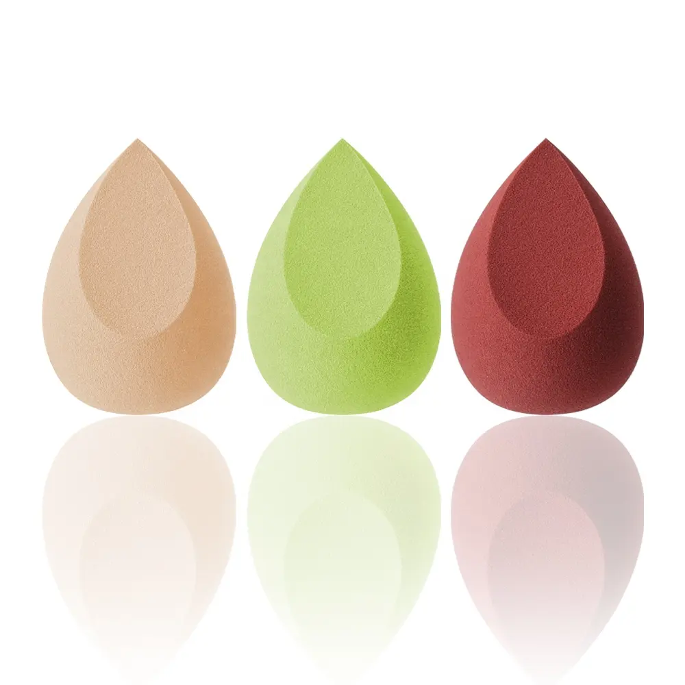 Wholesale beauty cosmetic teardrop cutting latex free makeup sponge blender