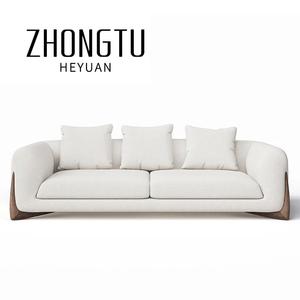 Bộ ghế sofa góc kiểu Bắc Âu hiện đại, chất liệu vải boucle, gồm 3 ghế đơn, 2 ghế đôi và 1 ghế ba, chân gỗ, thích hợp cho biệt thự. - Product Image 1