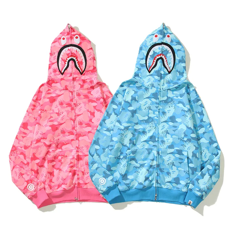 Fashion brand BAPE camouflage hoodie pink sweater bape shark hoodie