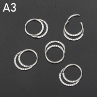 Titane CZ nez anneaux cerceaux Septum anneaux articulé Segment anneau lèvre oreille Piercing boucles d'oreilles pour Cartilage Helix Tragus Conch