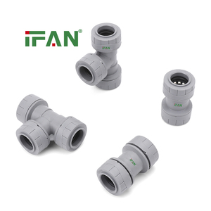 Raccords PPR IFAN PB à emboîtement rapide 15mm 22mm Gris Étanchéité à l'eau Coude Té Racord de <span class=keywords><strong>radiateur</strong></span> Chauffage - Product Image 1