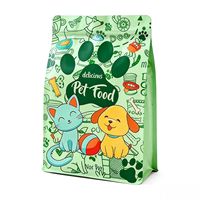 Sachet à fond plat en feuille métallisée anti-lumière pour aliments secs pour animaux de compagnie, friandises pour chats et chiens, avec fermeture éclair, impression personnalisée, fournisseur