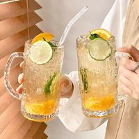 Aspecto de alta calidad Las tazas con mango de vidrio con diseño de árbol son adecuadas para cerveza, jugo, café, leche, bar, hogar, uso en la oficina.