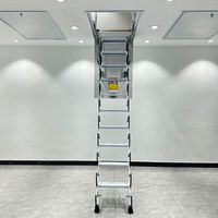 Escalier télescopique moderne pour grenier, modèle électrique et manuel, en acier galvanisé et aluminium, pour usage intérieur