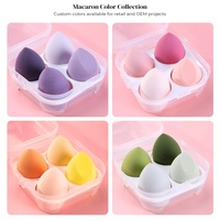 Éponge de maquillage à quatre compartiments, soyeuse et moelleuse, pour fond de teint, compacte et portable, outil de beauté pour femmes, pour un usage quotidien.