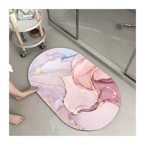 Huishoudelijke Tapijt Bedrukbaar Roze Diatomeeënmodder Antislip Absorberende Deur Vloerkleden Wc Badkuip Mat