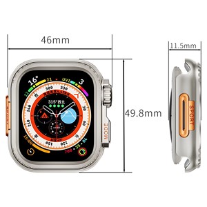 Alliage de zinc + PC pare-chocs protecteur montre housse pour IWatch série 10 9 8 7 6 49MM 44MM 45MM 46MM SE changement à Ultra <span class=keywords><strong>2</strong></span> 49mm - Product Image 6