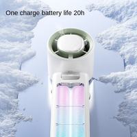 Nouveau ventilateur portatif sans pales à turbine haute vitesse, pliable, en plastique, rechargeable par USB, avec fonction de compresse froide pour usage extérieur