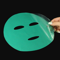 Masque facial en hydrogel vert, texture gel transparente, substrat pour masque facial, pour OEM ODM