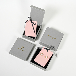 PackSecret Custom Gold Logo Necklace <b>Earring</b> Jewellery Lid <b>Gift</b> <b>Box</b> Magnet Jewelry Storage <b>Box</b> With Microfiber Cards - Product Image 2